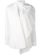 Yohji Yamamoto Scarf Overlay Shirt, Women's, Size: 2, White, Cotton