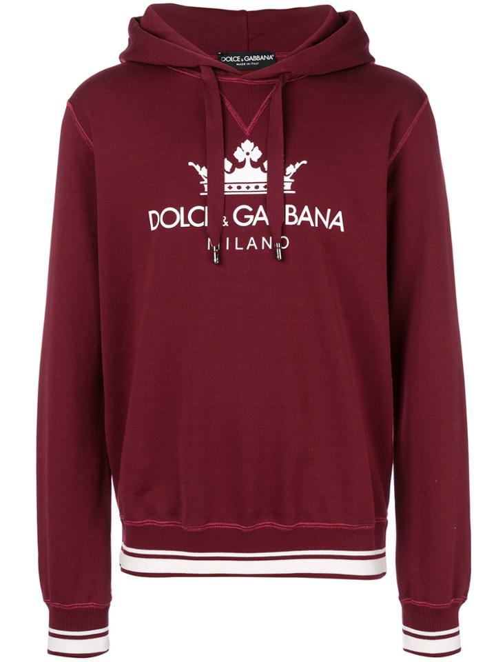 Dolce & Gabbana Logo Print Hoodie - Red