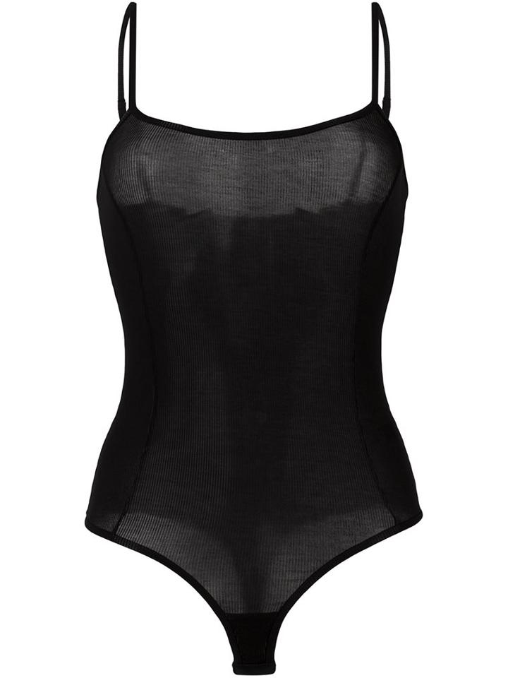 Maison Close Thong Body, Women's, Size: Medium, Black, Spandex/elastane/modal