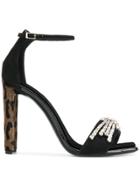 Giuseppe Zanotti Design Sabine Leopard Heel Sandals - Black
