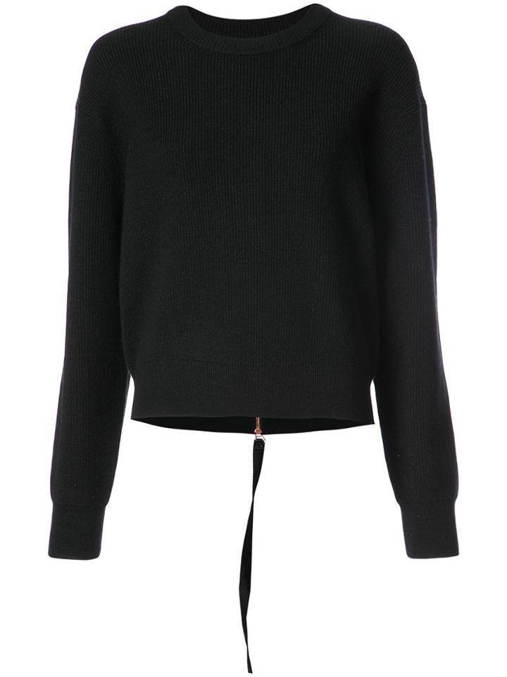 Proenza Schouler Zipped Back Wool Cashmere Sweater - Black