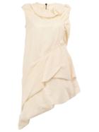 Rick Owens Asymmetric Draped Mini Dress - White