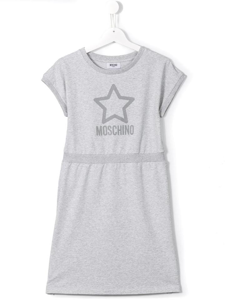 Moschino Kids Glitter Star Dress, Girl's, Size: 14 Yrs, Grey