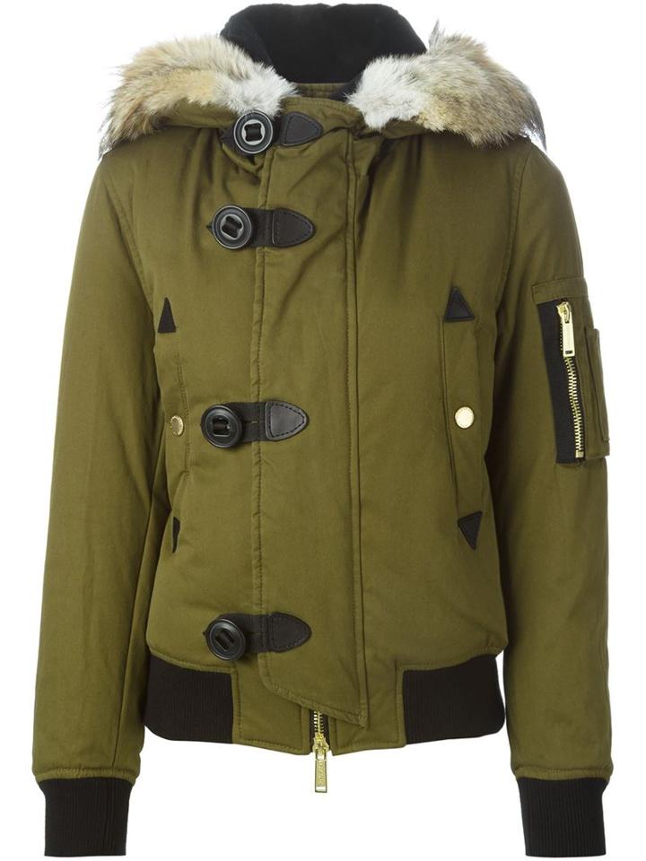 Dsquared2 Padded Jacket, Women's, Size: 44, Green, Cotton/polyurethane/feather Down/polyamide