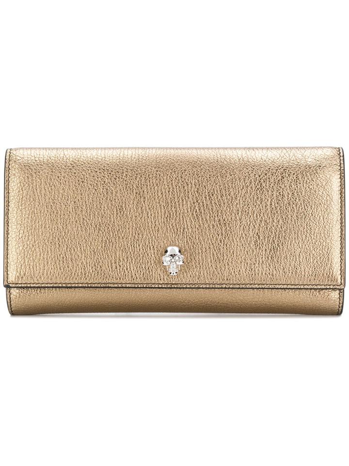 Alexander Mcqueen Skull Continental Wallet - Metallic