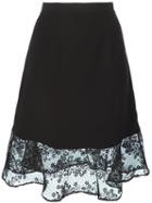 Carven Embroidered Hem A-line Skirt