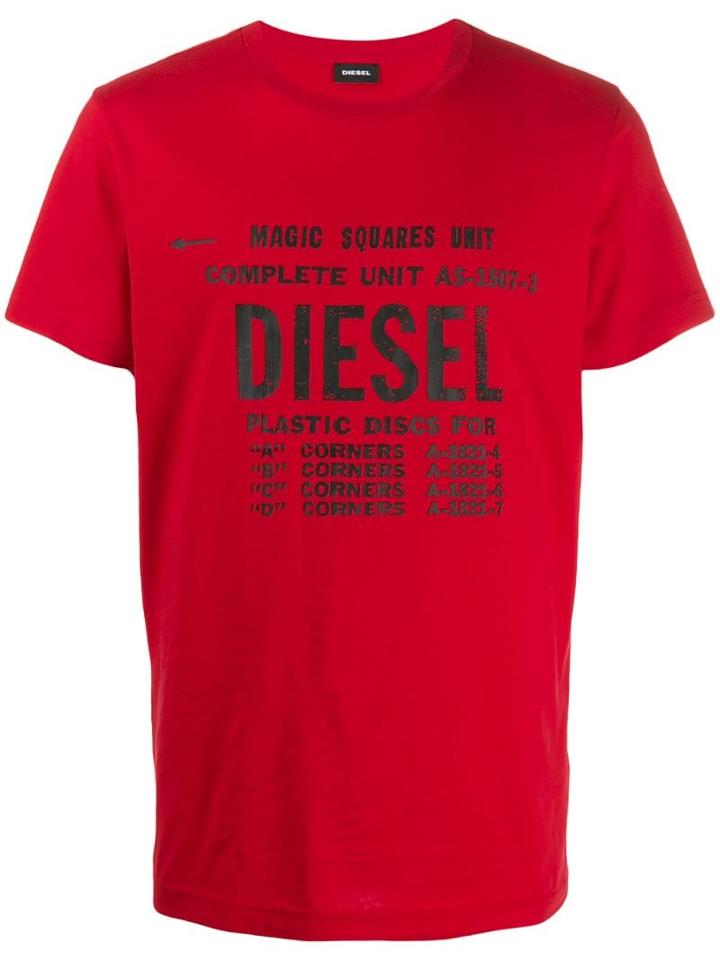 Diesel Logo Print T-shirt - Red