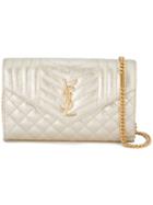 Saint Laurent - Monogram Shoulder Bag - Women - Calf Leather/metal (other) - One Size, Grey, Calf Leather/metal (other)
