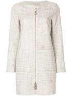 Herno Straight-fit Zipped Coat - Nude & Neutrals