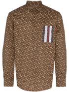 Burberry Chatham Tb Logo Print Shirt - Brown