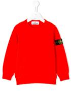 Stone Island Kids Patch Appliqué Sweatshirt, Boy's, Size: 12 Yrs, Yellow/orange