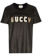 Gucci Guccy Print Jersey T-shirt - Black