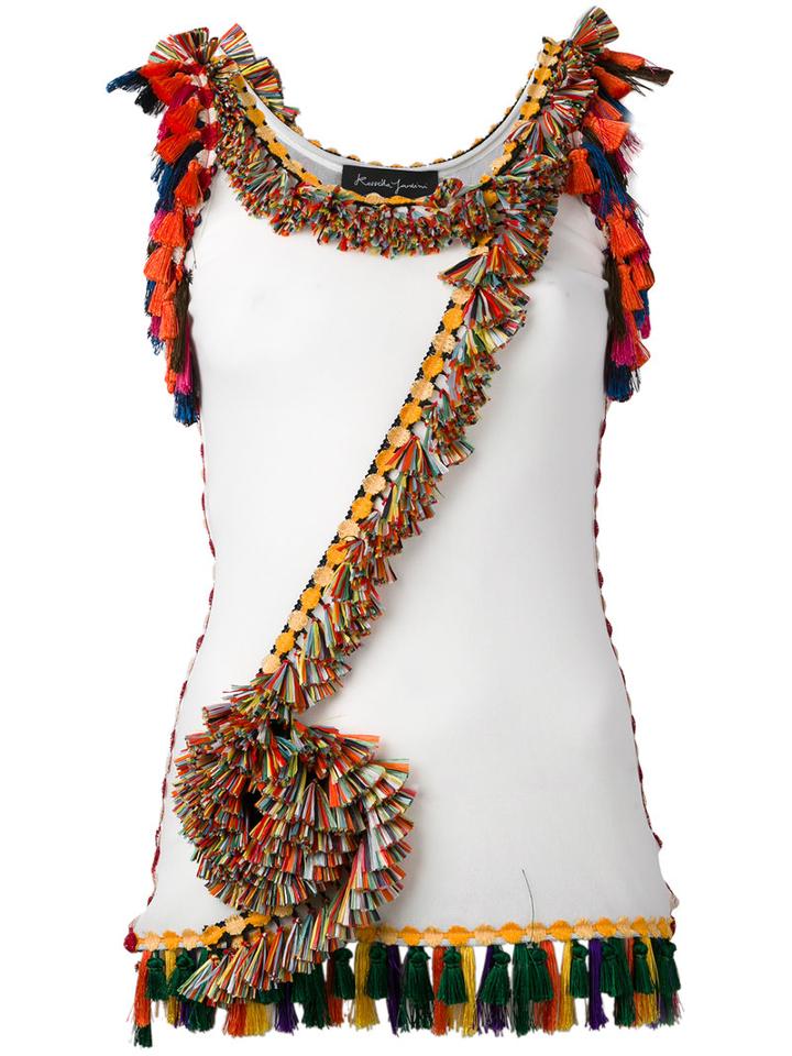 Rossella Jardini - Frayed Tank Top - Women - Polyamide - 44, White, Polyamide