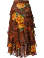 Kenzo Vintage Tiered Midi Skirt
