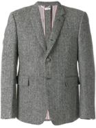 Thom Browne Button Back Classic Sport Coat In Herringbone Harris Tweed