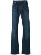 Armani Jeans - Distressed Stitch Detail Bootcut Jeans - Men - Cotton/spandex/elastane - 32, Blue, Cotton/spandex/elastane