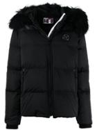 Plein Sport Hooded Puffer Jacket - Black