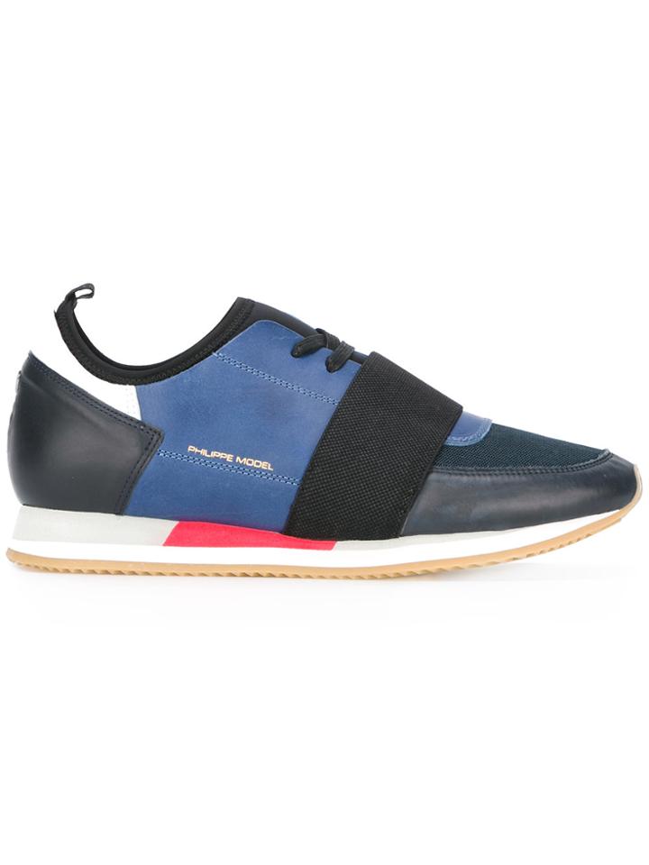 Philippe Model Elastic Detail Lace-up Sneakers - Blue