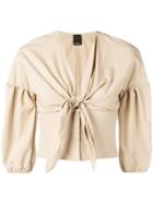 Pinko Caterina Front Knot Blouse - Neutrals