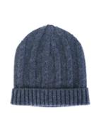 Cashmirino Cable Knit Beanie, Boy's, Size: 42 Cm, Blue