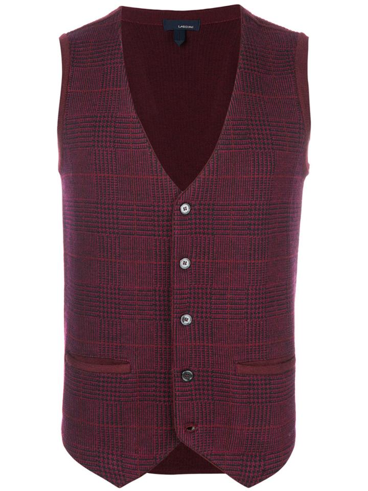 Lardini Waffle Knit Turtleneck Sweater - Red