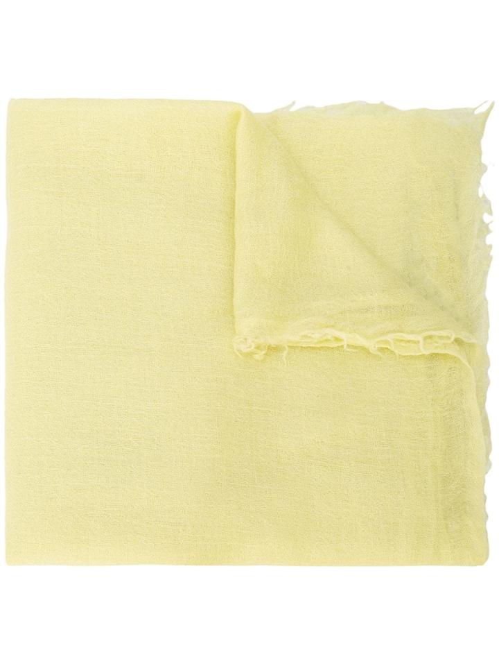Rick Owens Frayed Scarf - Yellow & Orange