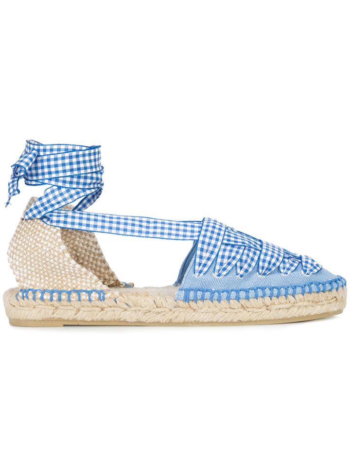 Castañer Gingham Tie Espadrilles - Blue