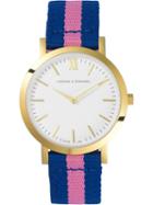 Larsson & Jennings Liten Watch, Women's, Blue, Nylon/crystal/gold Plated Brass