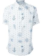 Alexander Mcqueen Tattoo Print Button Down Shirt, Men's, Size: 50, White, Cotton