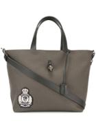 Alexander Mcqueen Skull Badge Tote, Men's, Green, Nylon/leather