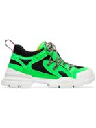 Gucci Green And Black Flashtrek Leather And Mesh Sneakers