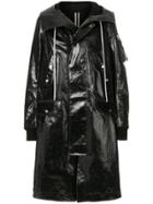 Rick Owens Drkshdw Hooded Shiny Raincoat - Black