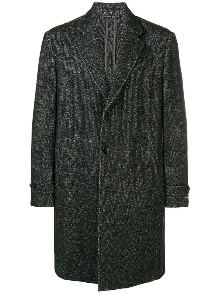 Ermenegildo Zegna Classic Single-breasted Coat - Black