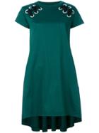 Sacai Laced Shoulder T-shirt Dress - Green