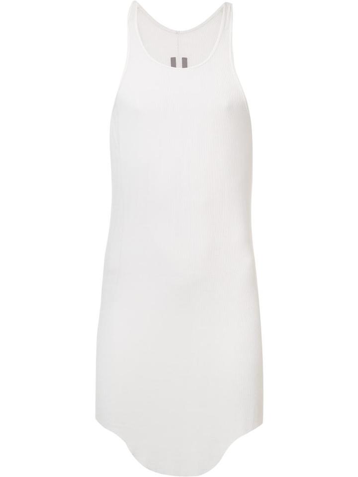 Rick Owens Curved Hem Tank Top, Men's, Size: Medium, White, Viscose/silk