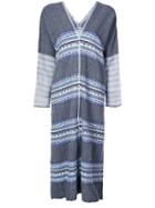Lemlem Striped V-neck Dress - Blue