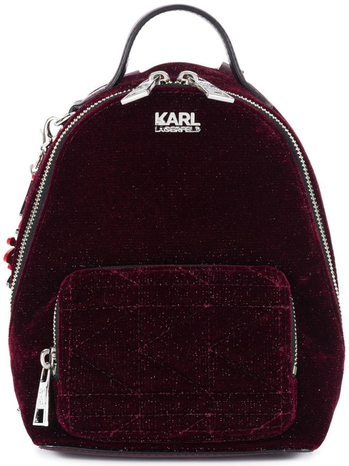 Karl Lagerfeld Karl X Kaia Velvet Mini Bpack - Red