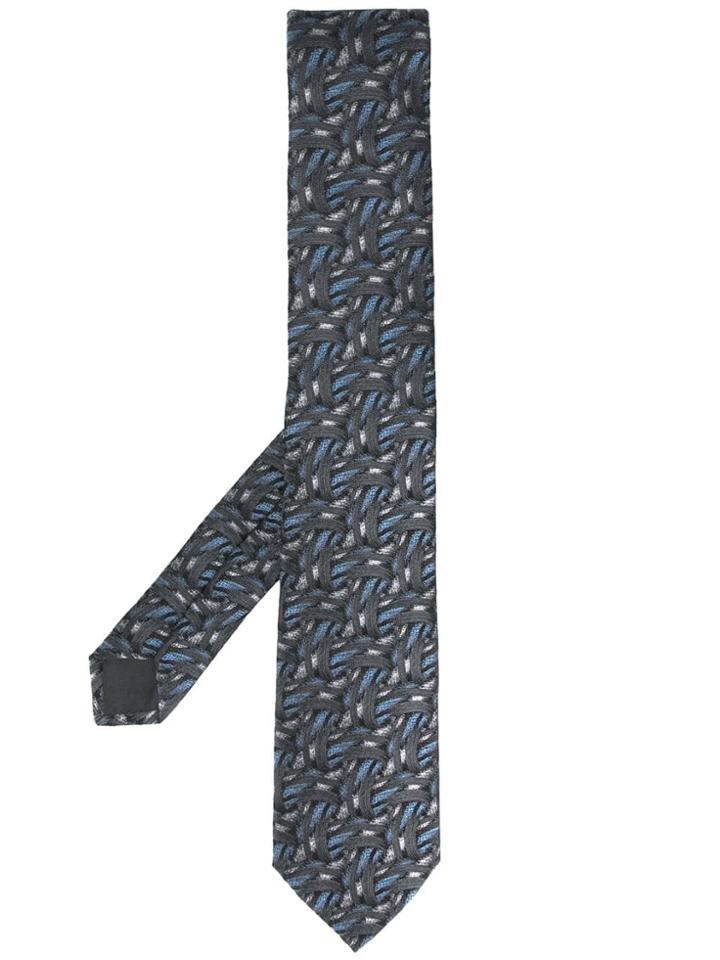 Lanvin Silk Jacquard Tie - Blue