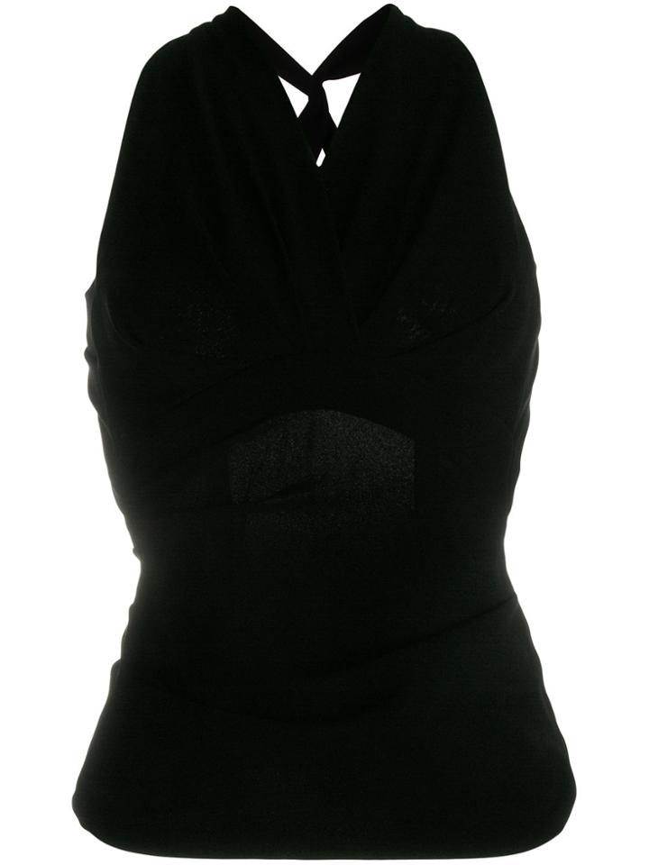 Talbot Runhof Crisscross Back Blouse - Black