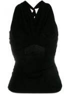 Talbot Runhof Crisscross Back Blouse - Black