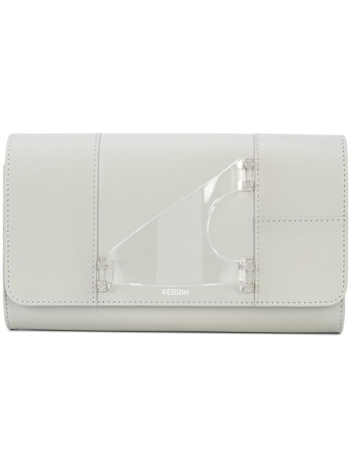 Perrin Paris Transparent Handle Clutch Bag - Grey