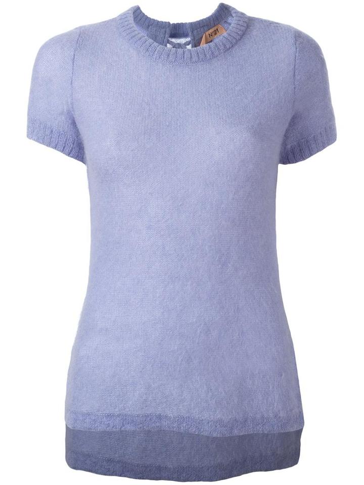 No21 Laced-up Back Jumper, Women's, Size: 40, Pink/purple, Polyamide/mohair/wool