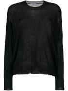 T By Alexander Wang Knitted Sheer Top - Black