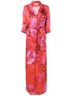 Borgo De Nor - Maria Palm Print Maxi Dress - Women - Polyester - 8, Red, Polyester