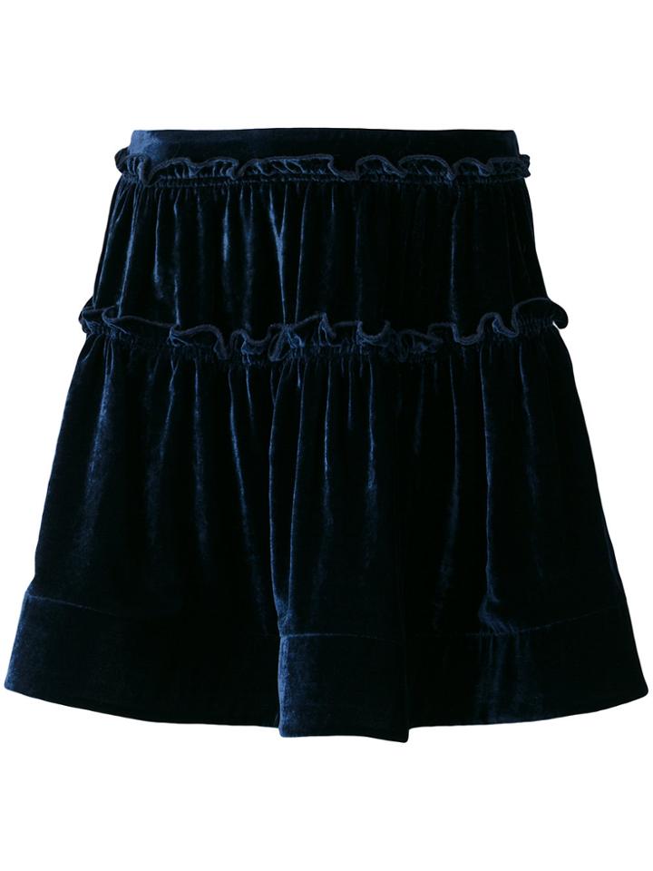 Alberta Ferretti Ruffled Skirt - Blue