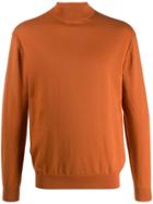 N.peal 007 Fine Gauge Mock Turtle Neck Sweater - Orange
