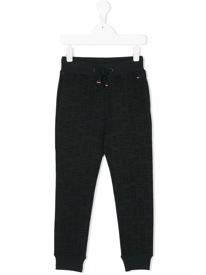 Tommy Hilfiger Junior - Printed Jogging Pants - Kids - Cotton/spandex/elastane/modal - 12 Yrs, Blue