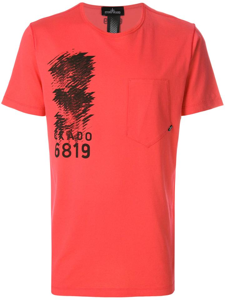 Stone Island Shadow Project Printed Chest Pocket T-shirt - Pink &