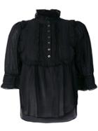 Zadig & Voltaire Ruffle Bib Blouse - Black
