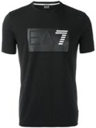 Ea7 Emporio Armani Logo Print T-shirt, Men's, Size: Xxl, Black, Cotton/spandex/elastane